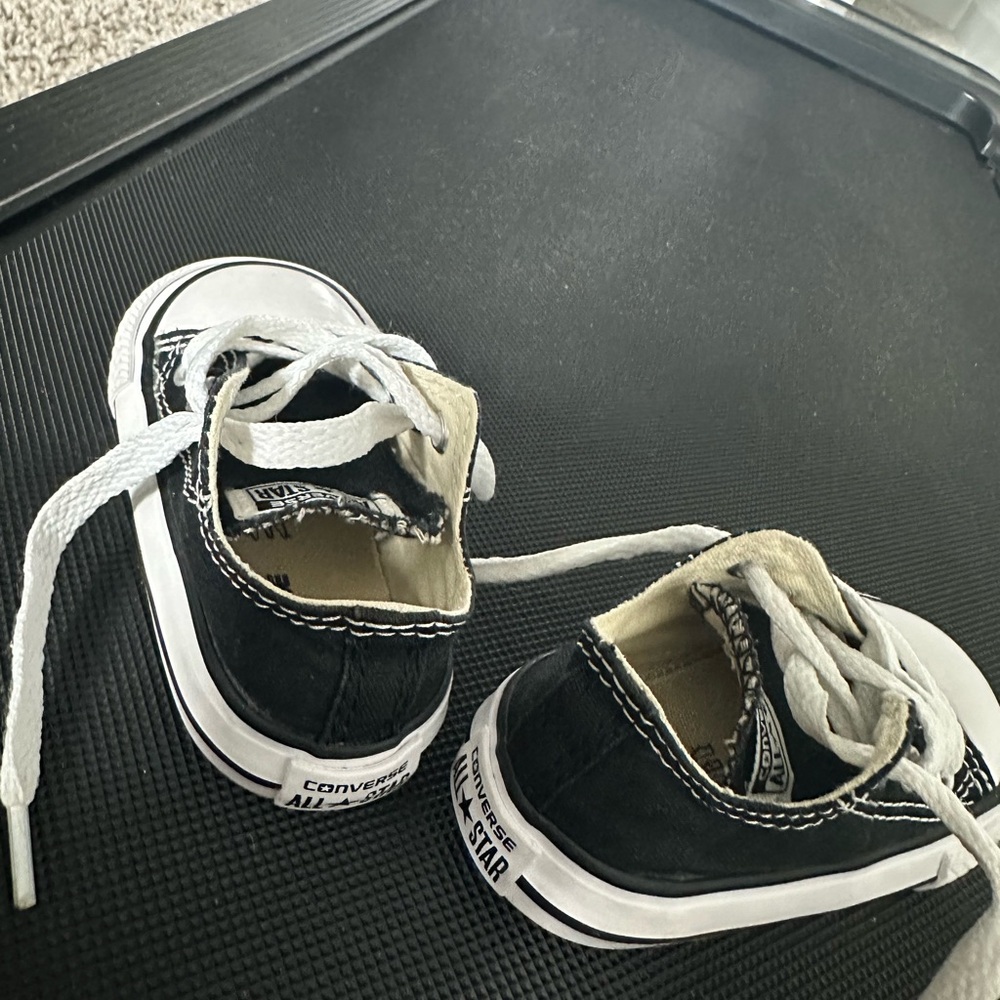4C Converse Kids Black and White Sneakers